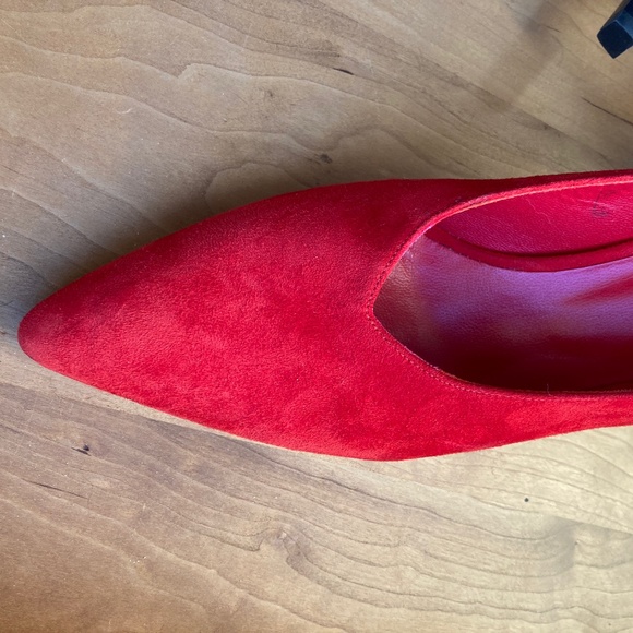 Hermes Red Suede shoes, UNUSED, size 38.5 - Picture 3 of 14